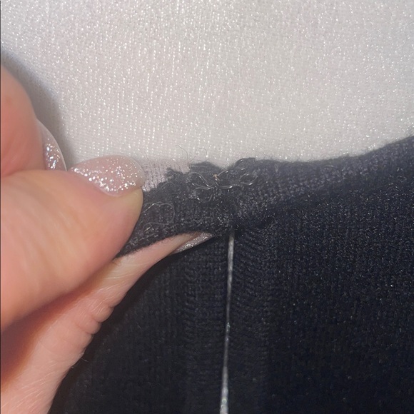 Tristan Blk & Grey Open Front Cropped Cardigan Bolero or Shrug  3/4 Sleeve Sz L - Picture 4 of 16